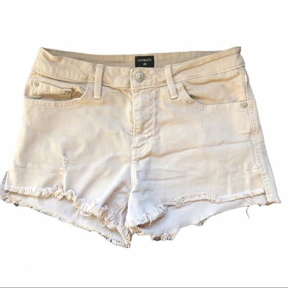 Just Black distressed cream shorts, 25 - Picture 1 of 6